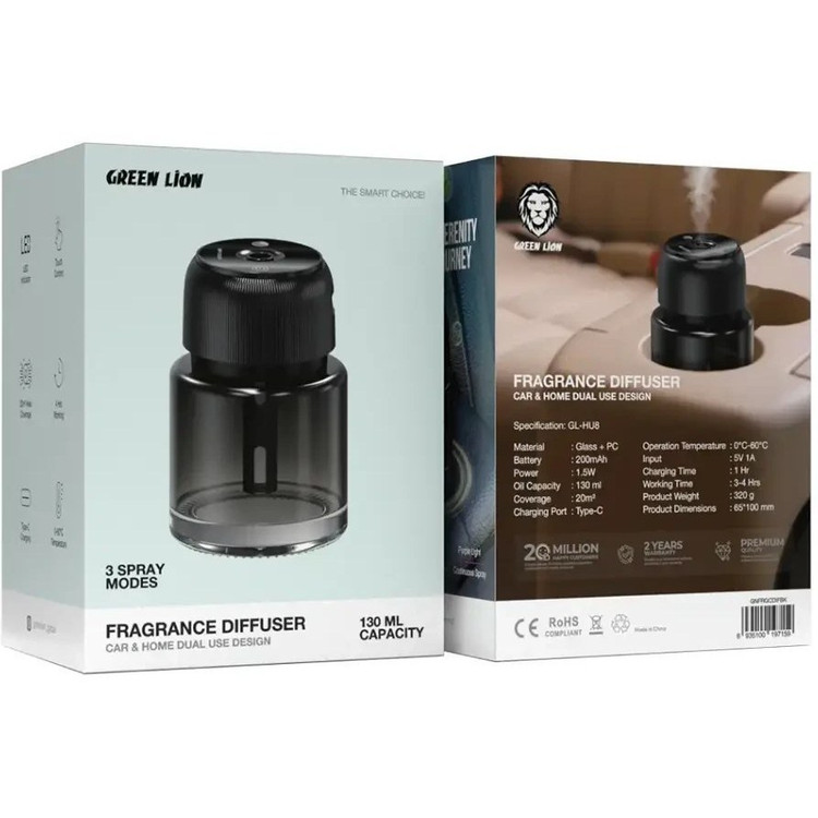 خوشبو کننده هوا گرین لاین مدل GNFRA160MBK ظرفیت ۱۶۰ میلی لیتر